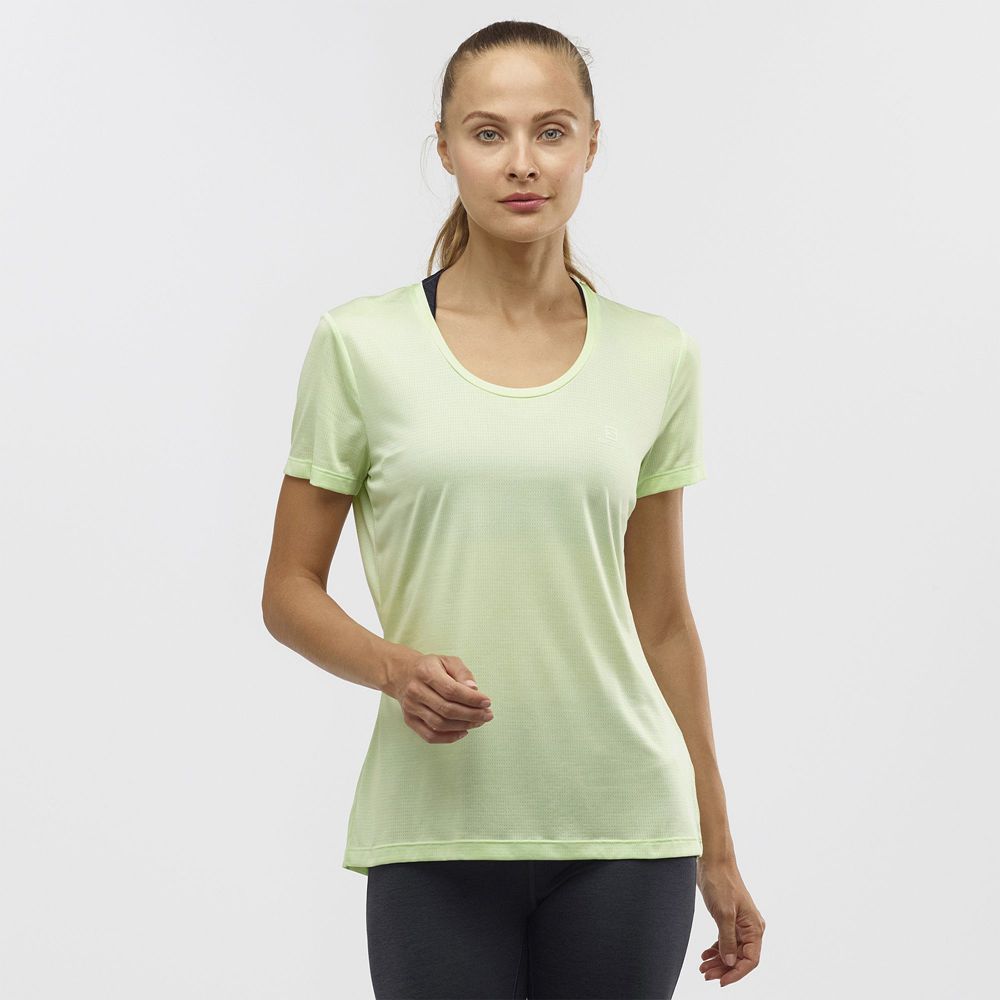 Salomon Israel AGILE - Womens T shirts - Green (HQNU-08135)